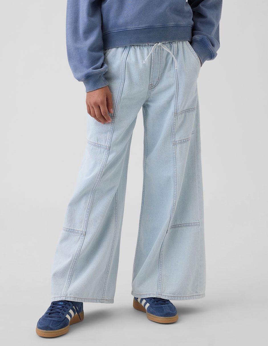 Jeans baggy lavado claro para niña