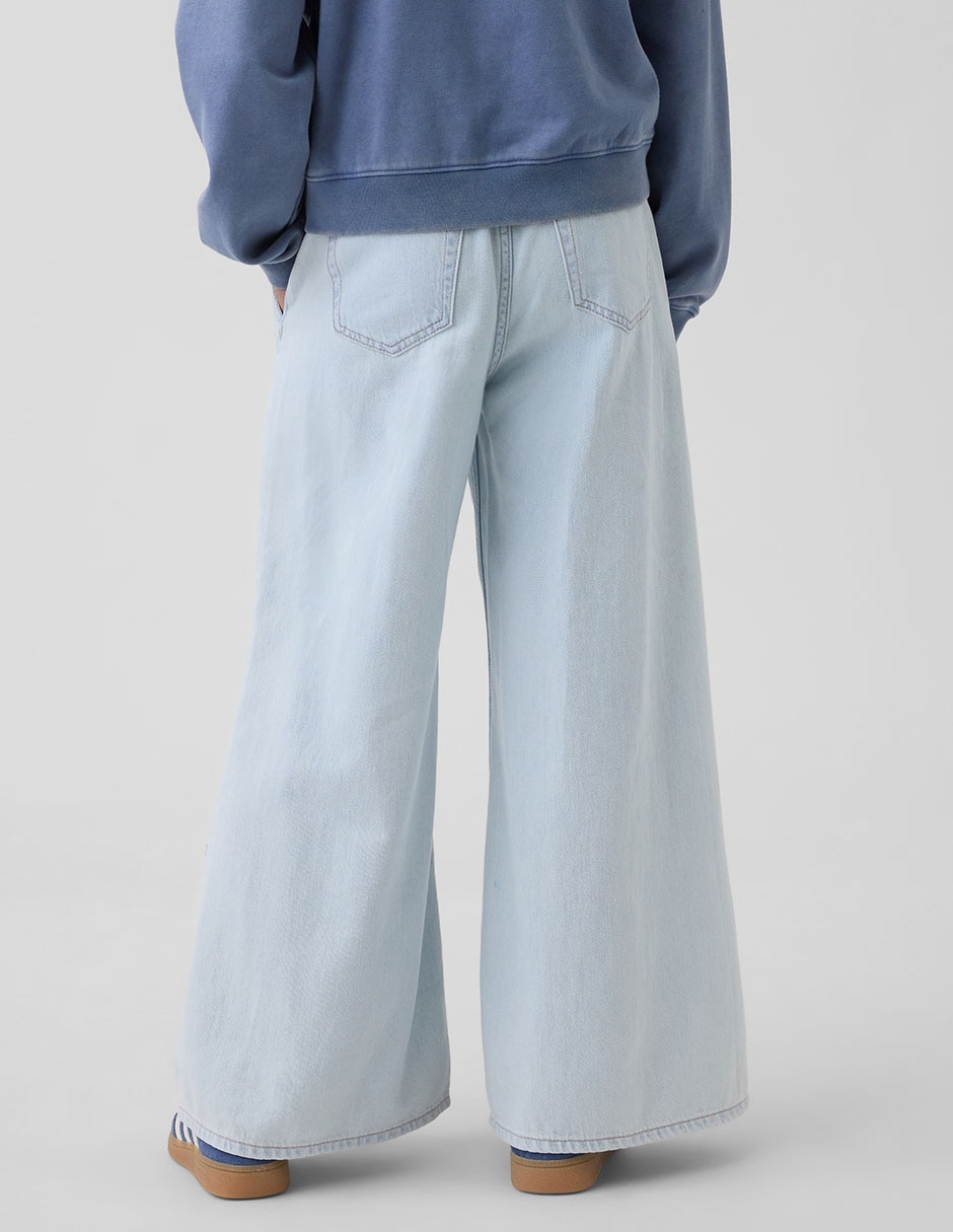 Jeans baggy lavado claro para niña