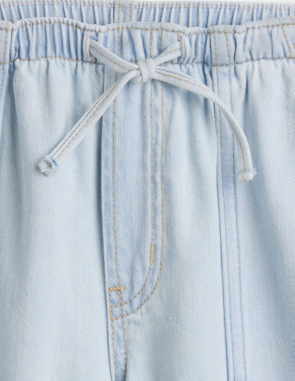 Jeans baggy lavado claro para niña