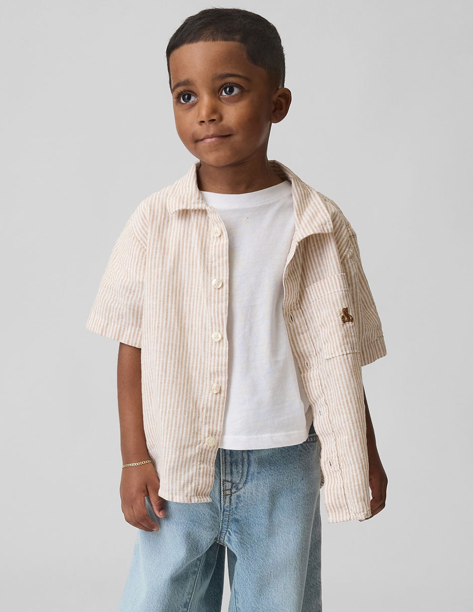 Camisa de lino manga corta para niño