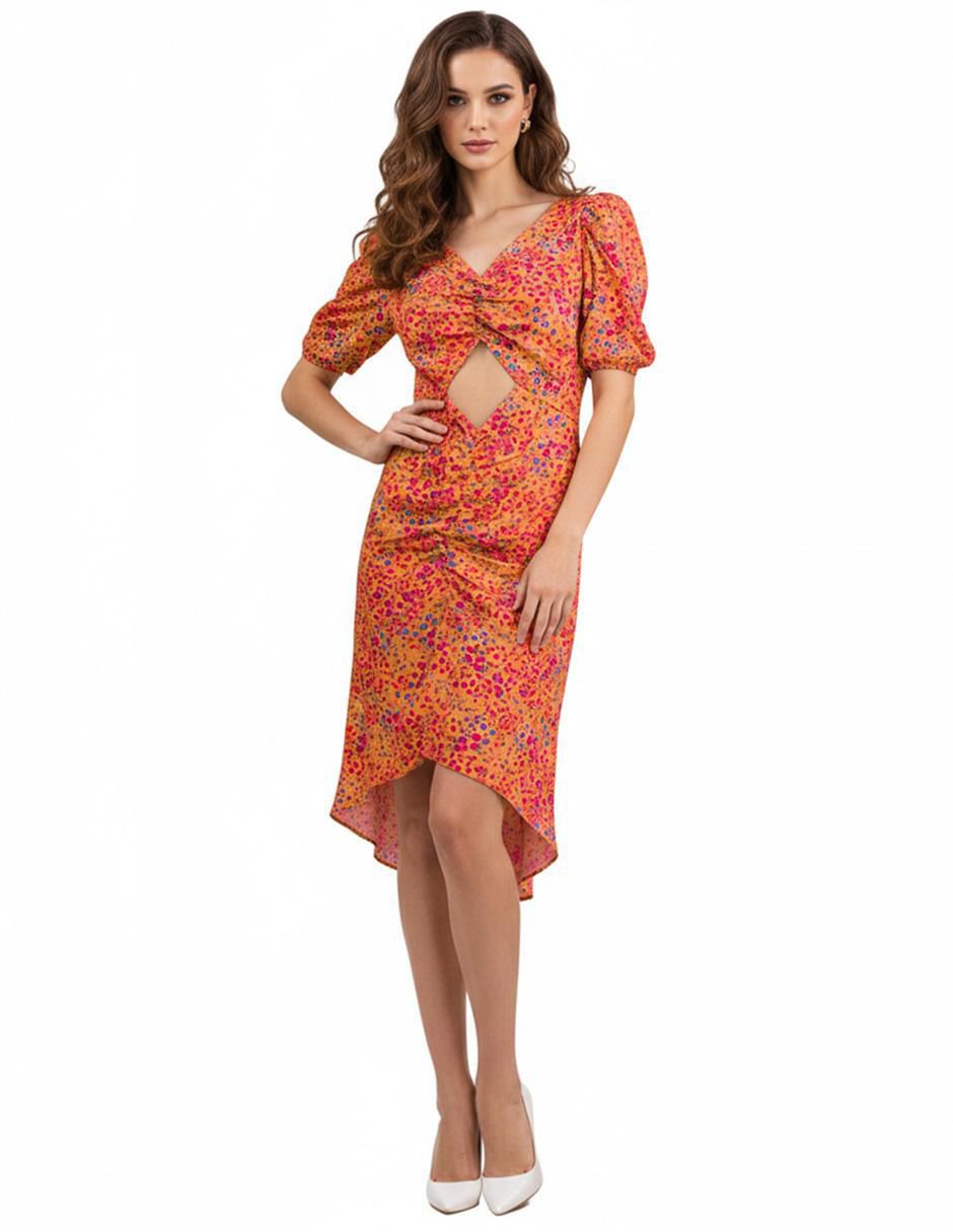 Vestido a la rodilla casual asimétrico para mujer
