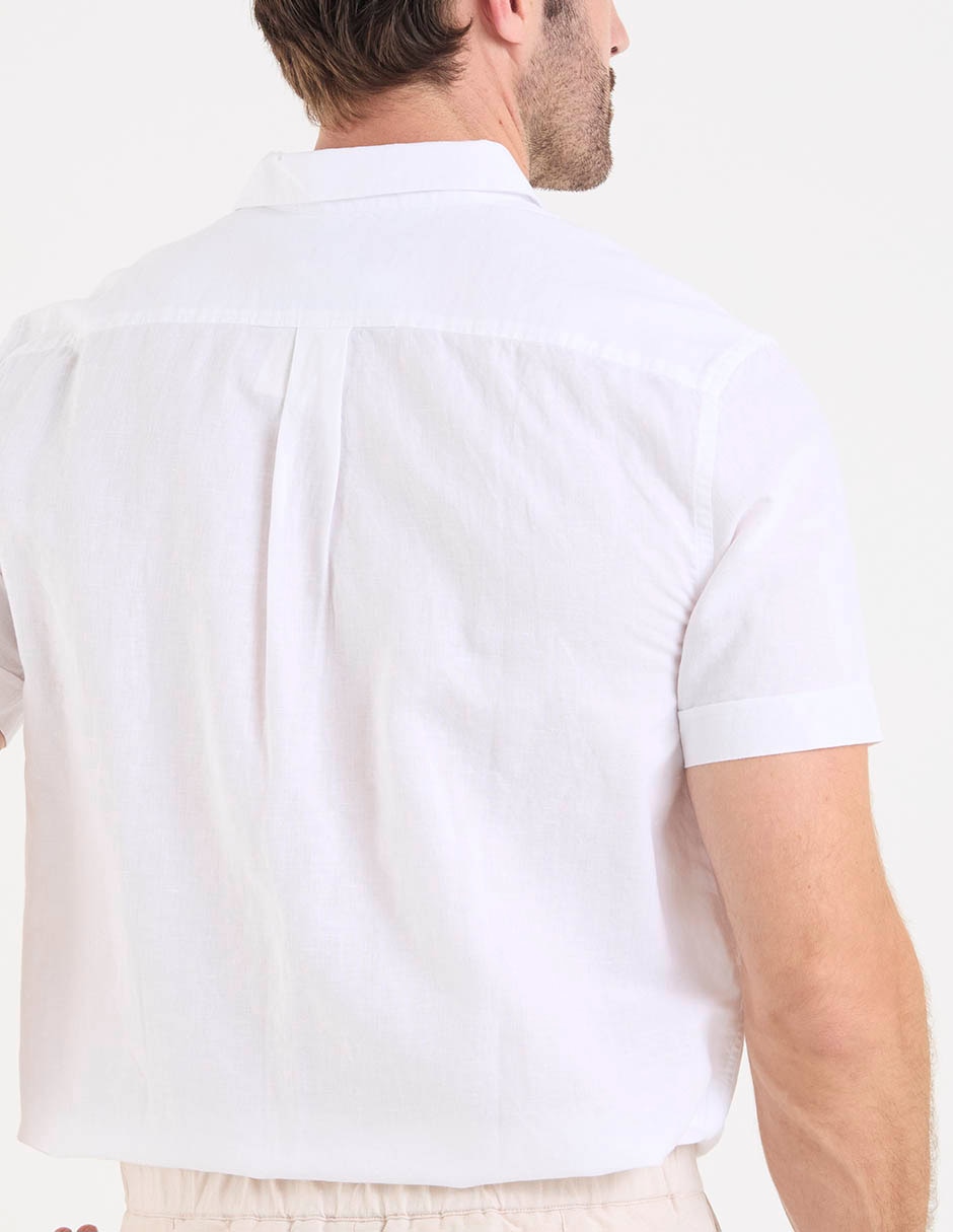 Camisa casual de algodón manga corta para hombre 6