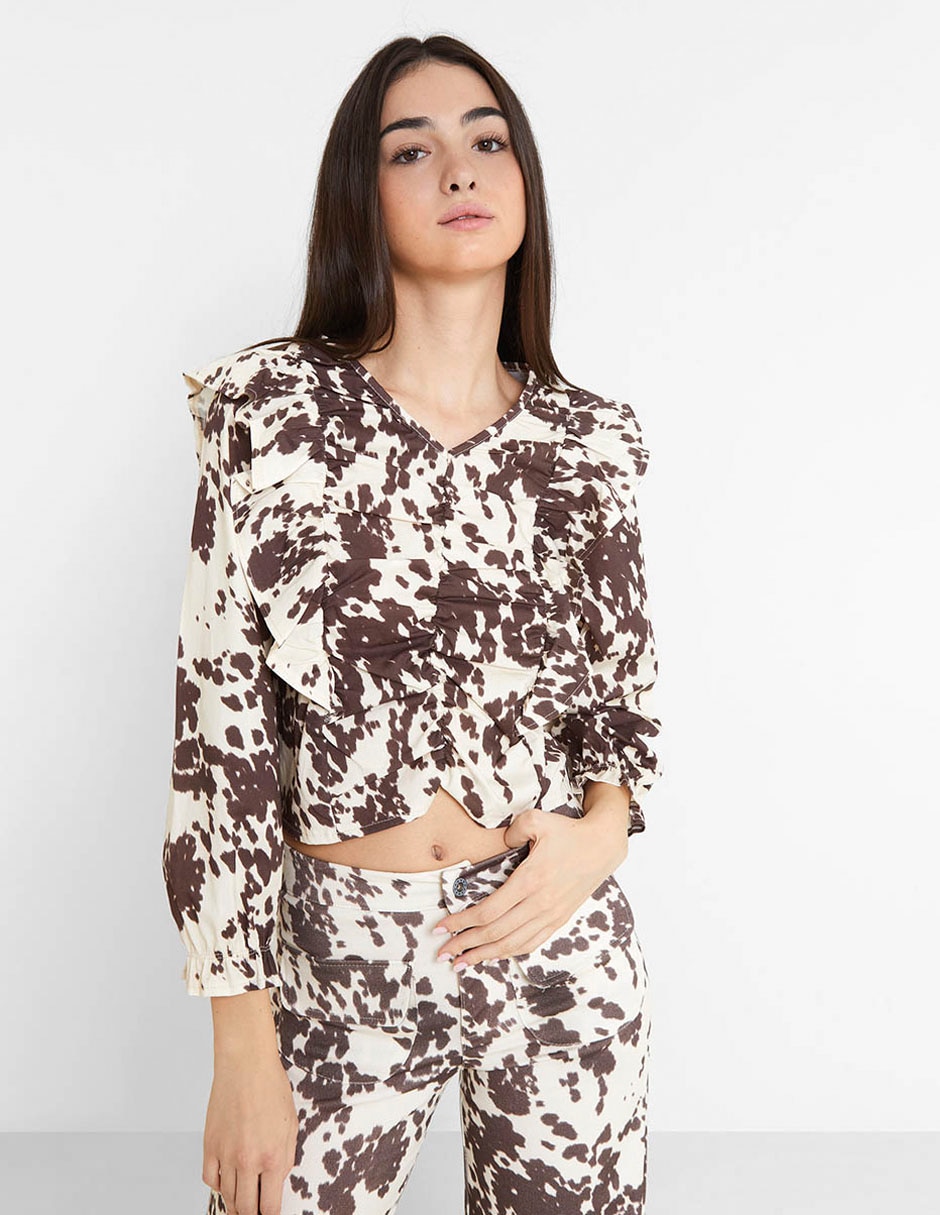 Blusa manga larga para mujer