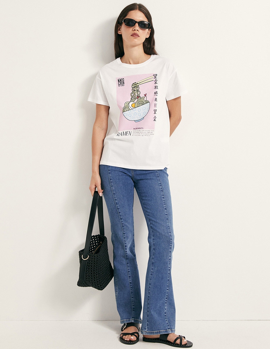 Playera manga corta cuello redondo para mujer 5
