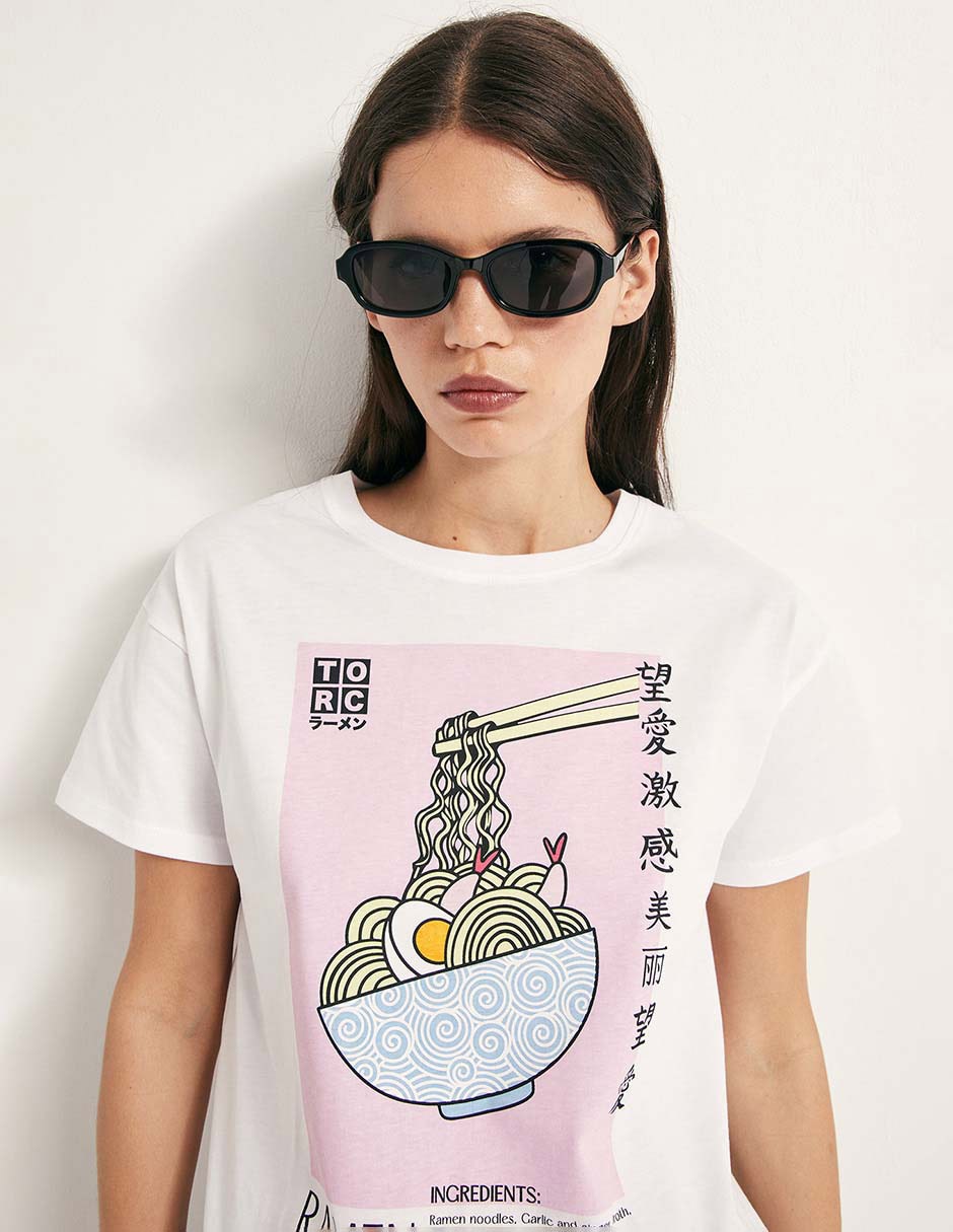 Playera manga corta cuello redondo para mujer 4