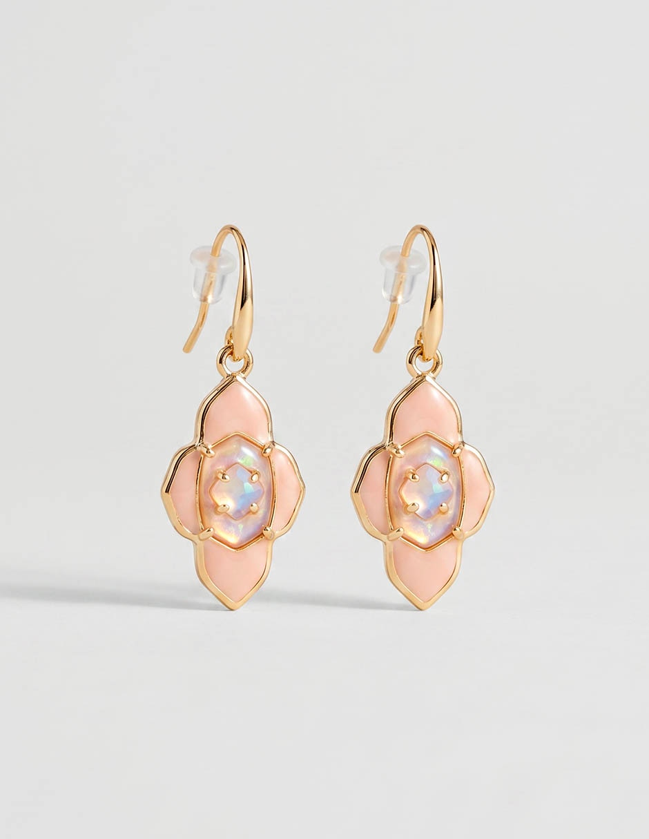 Aretes largos de flor Kendra Scott Abbie con acabado brillante
