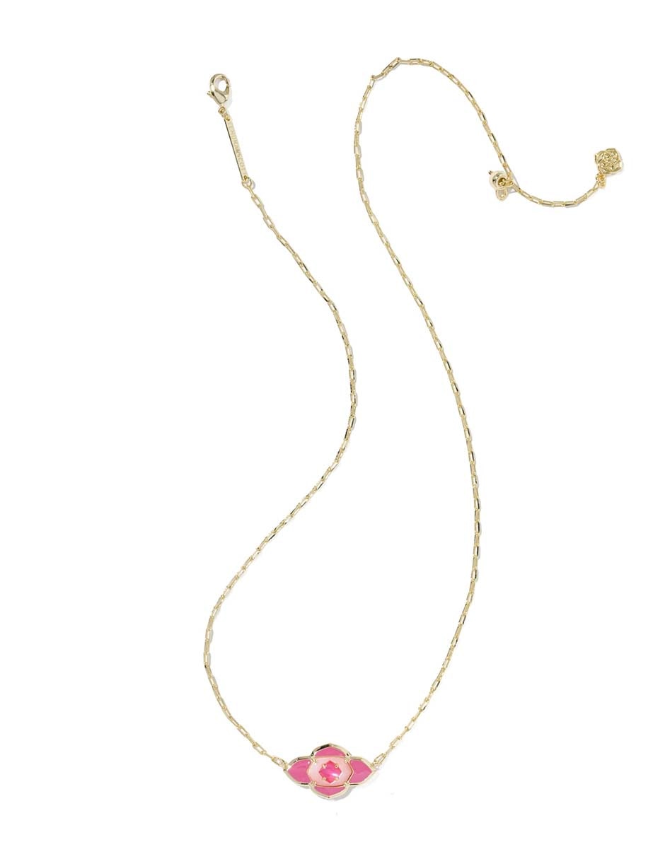 Collar Abbie Medallón chapa de oro 14 k