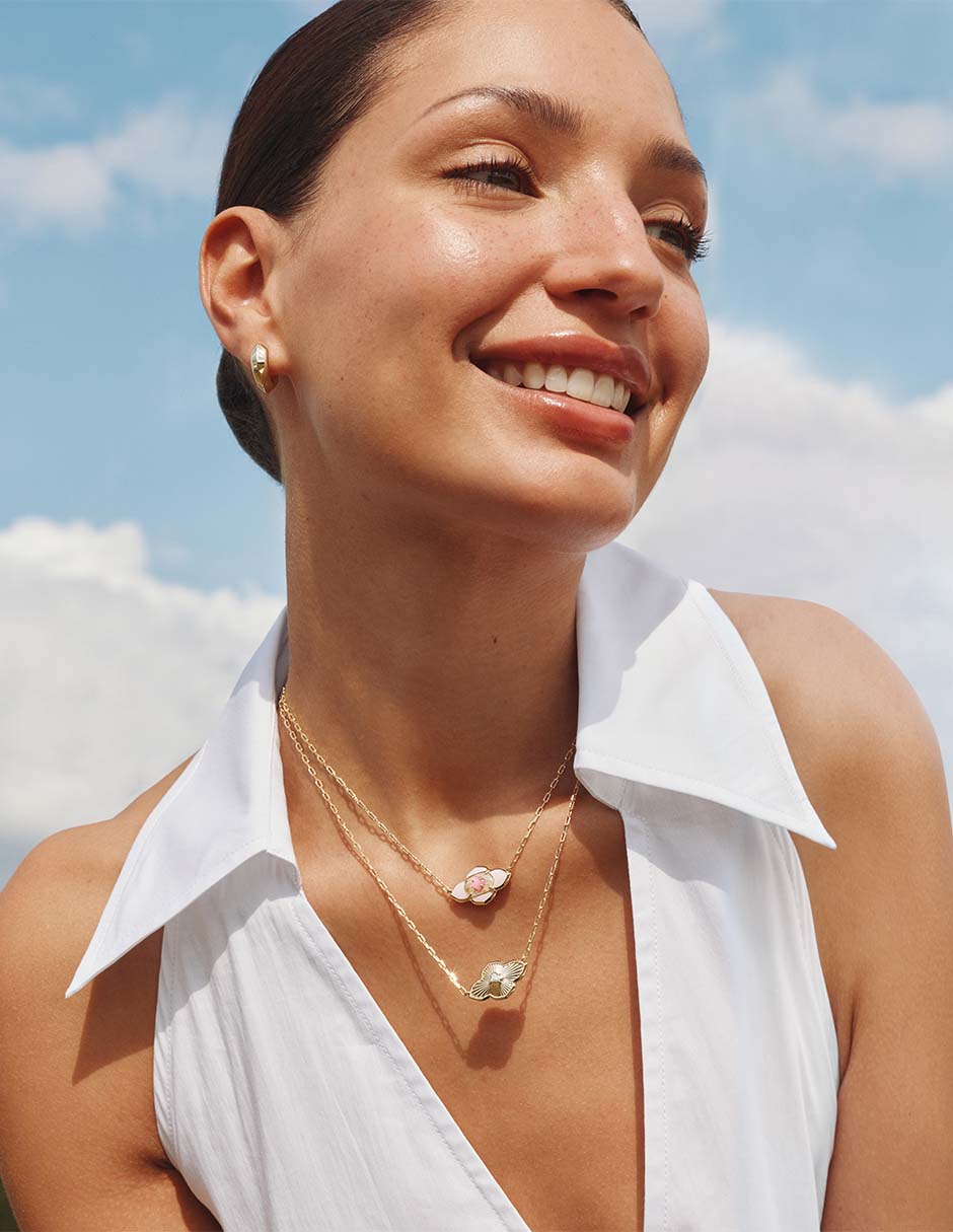 Collar Abbie Medallón chapa de oro 14 k 4