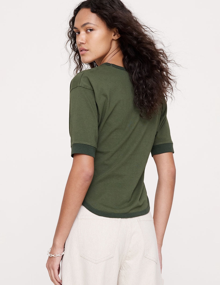 Playera manga corta cuello redondo para mujer 2