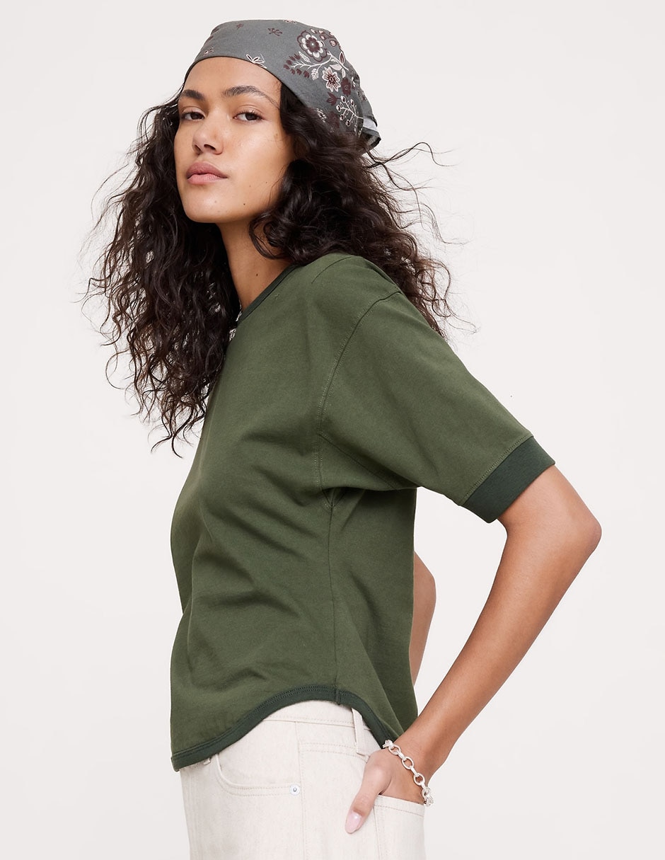 Playera manga corta cuello redondo para mujer 3