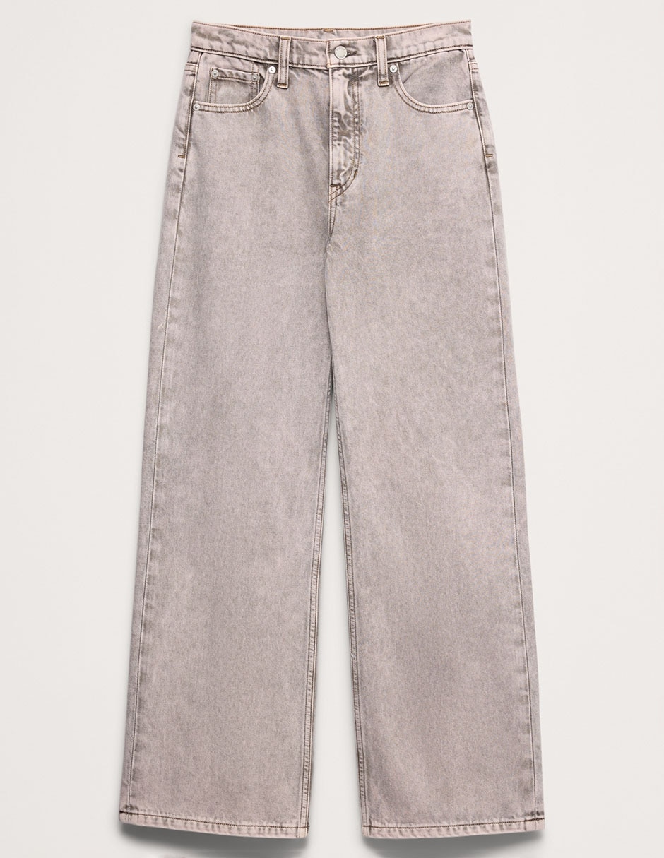 Jeans relaxed wide leg corte cintura para mujer