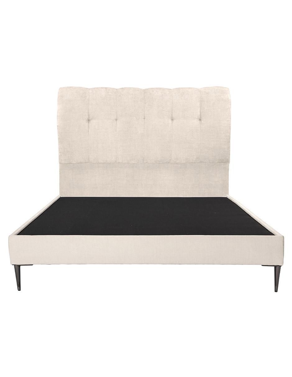 Cama nube base slim de madera y tela 3