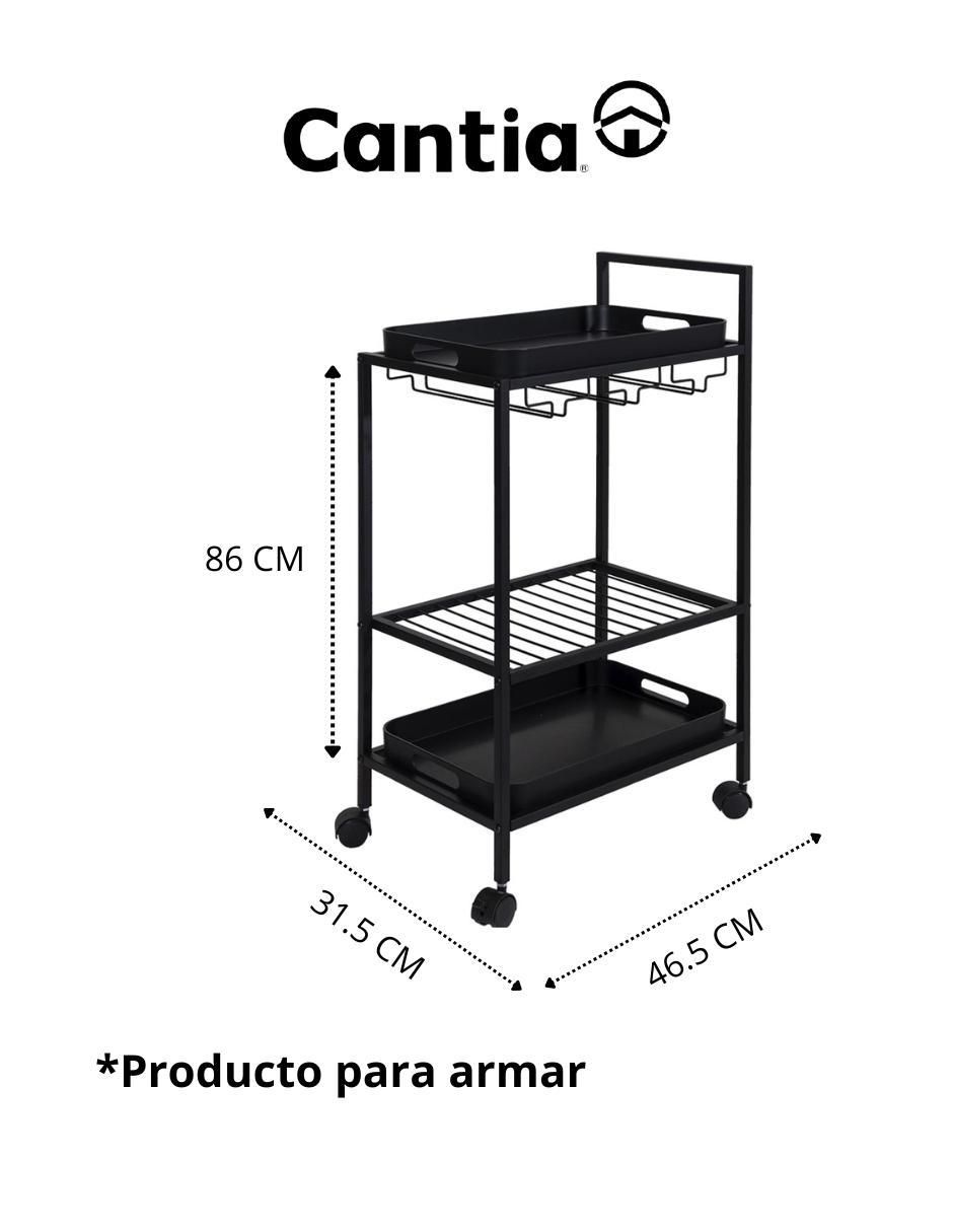 Carro de servicio Cantia Trasacco metal