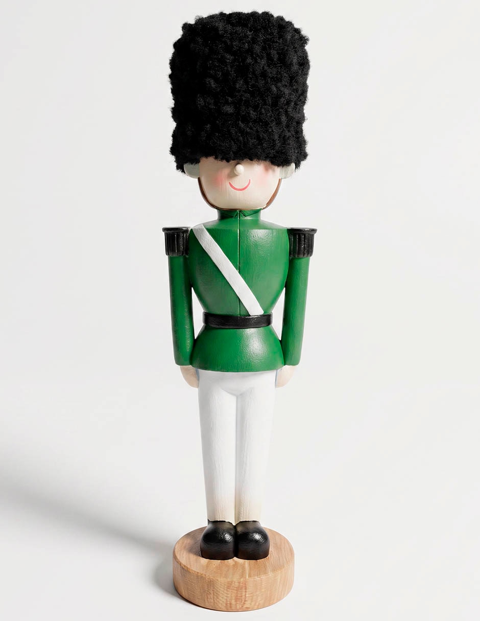 Figura decorativa navideña de soldado de madera 1