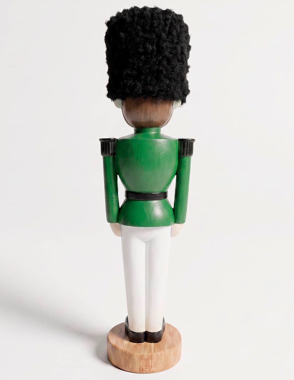 Figura decorativa navideña de soldado de madera 2