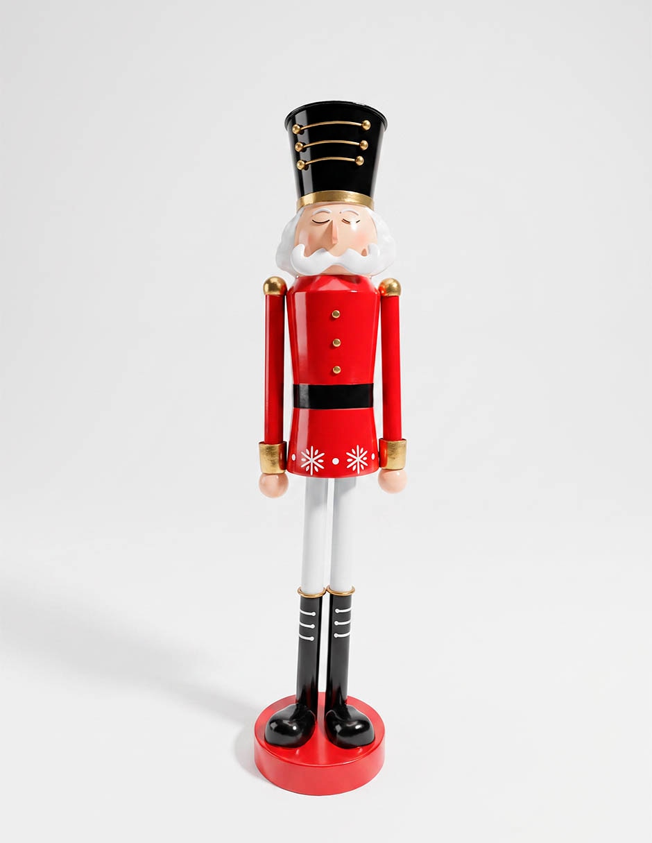 Figura decorativa navideña de cascanueces de metal 1