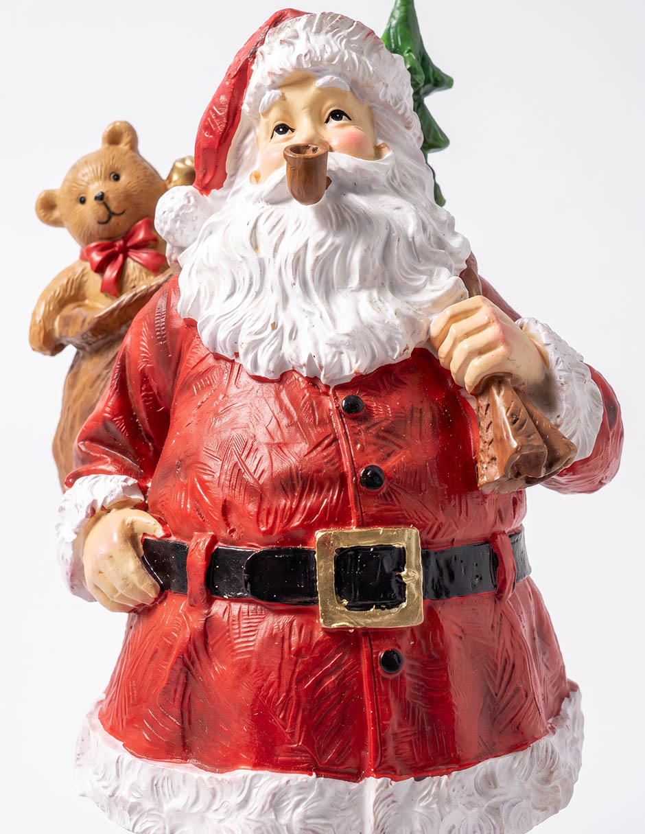 Figura decorativa navideña de santa claus de resina