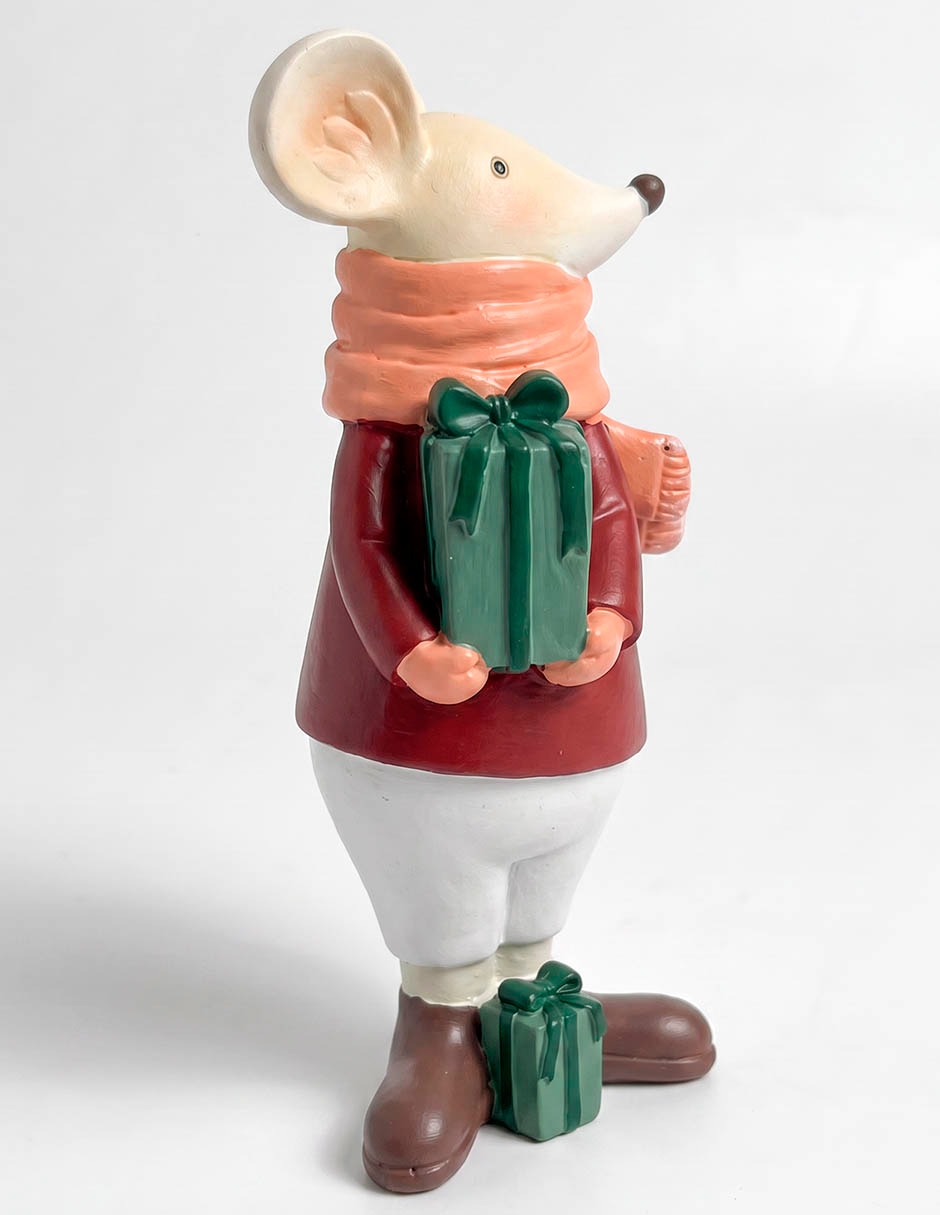 Figura decorativa navideña de ratón