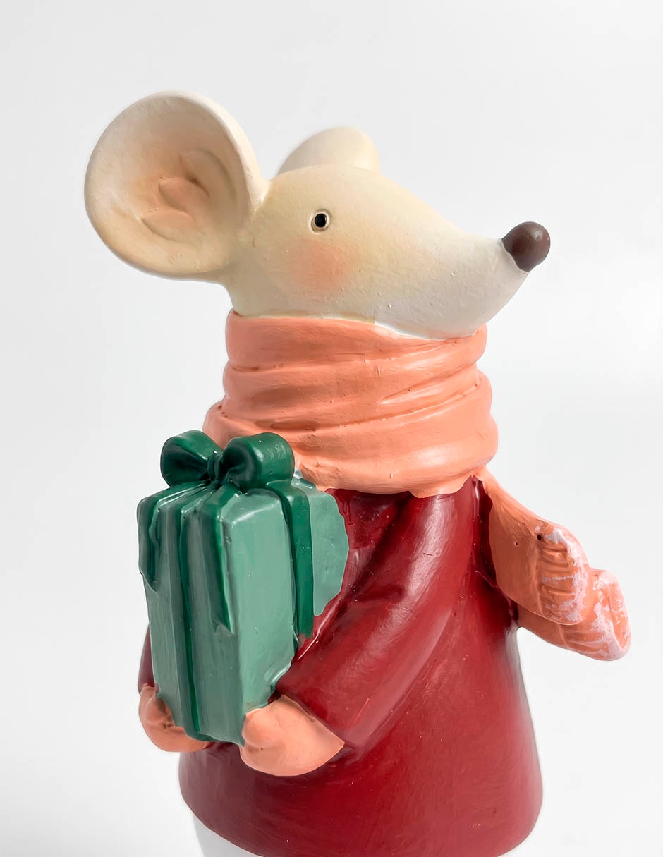 Figura decorativa navideña de ratón 4