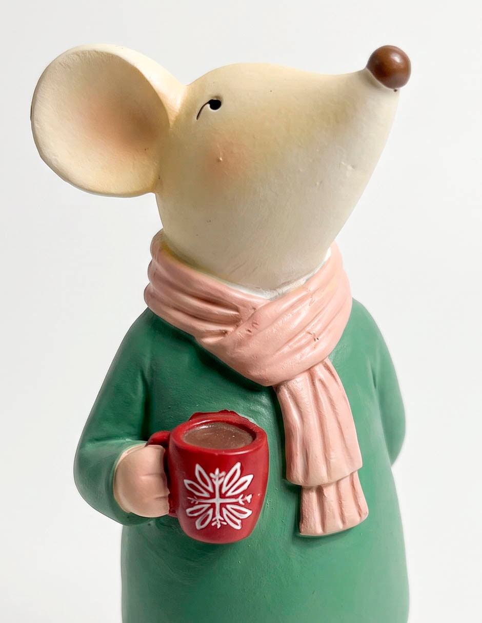 Figura decorativa navideña de ratón