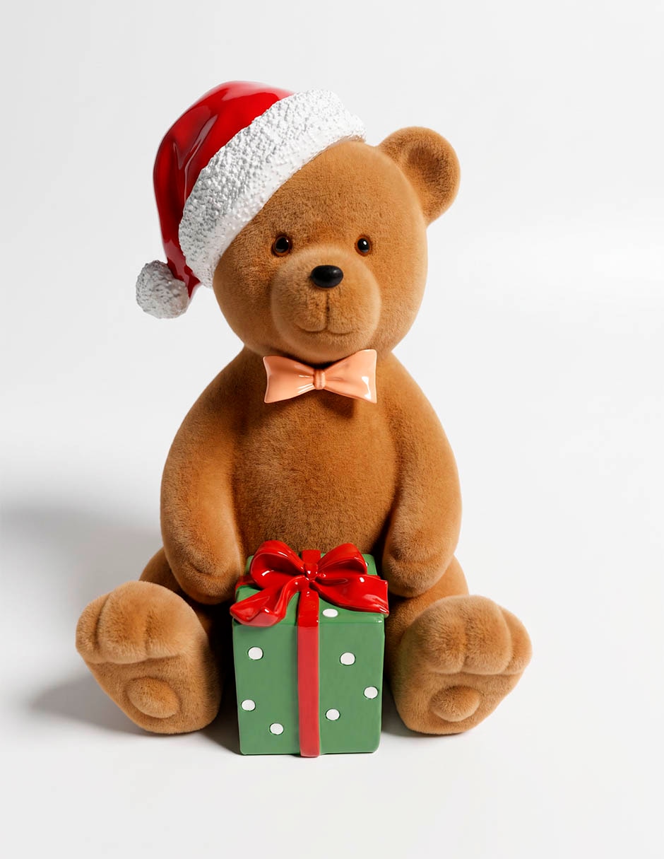 Figura decorativa navideña de oso de resina 1