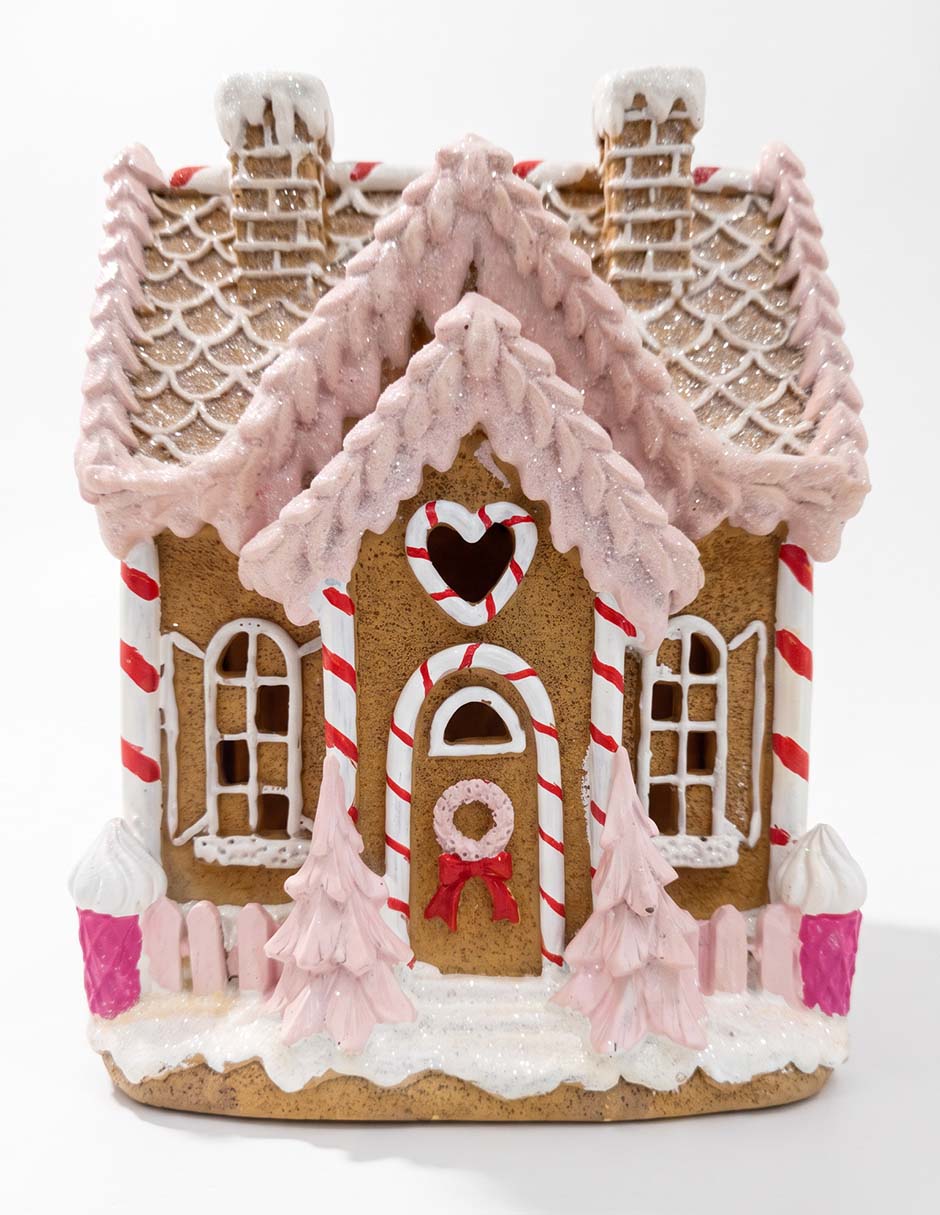Figura decorativa navideña de casa de jengibre 1