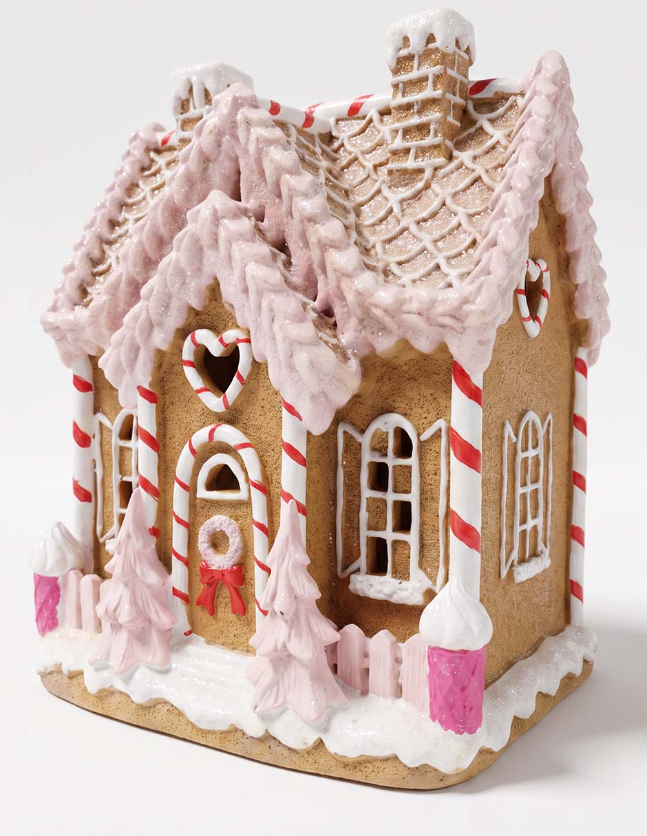 Figura decorativa navideña de casa de jengibre 2
