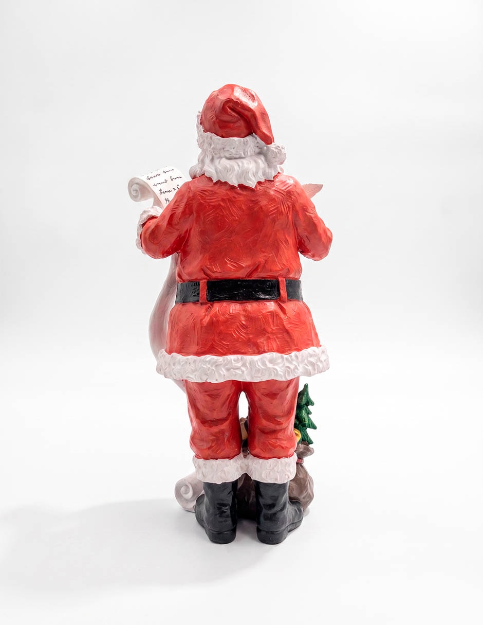 Figura decorativa navideña de santa claus de resina