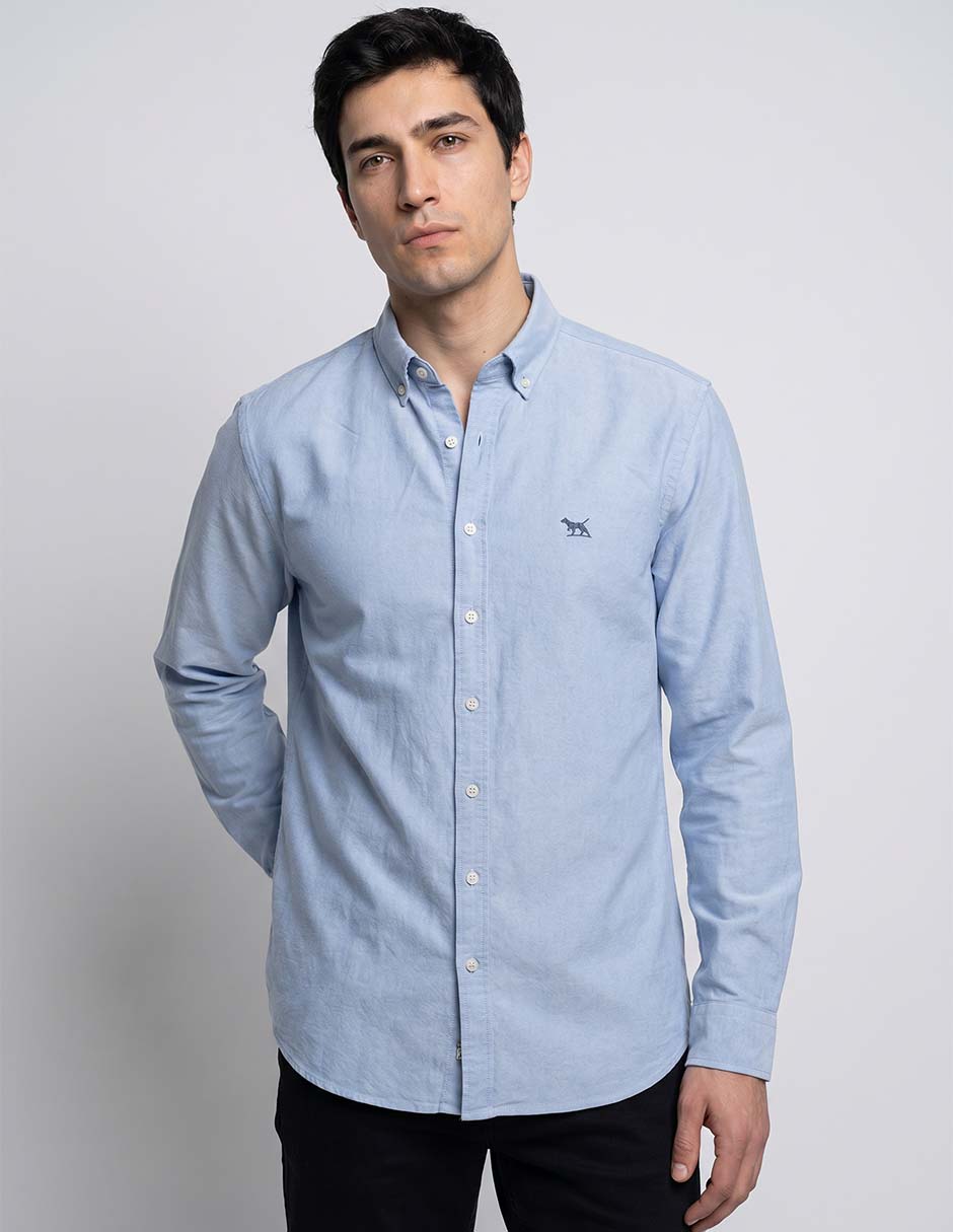 Camisa casual de algodón manga larga para hombre