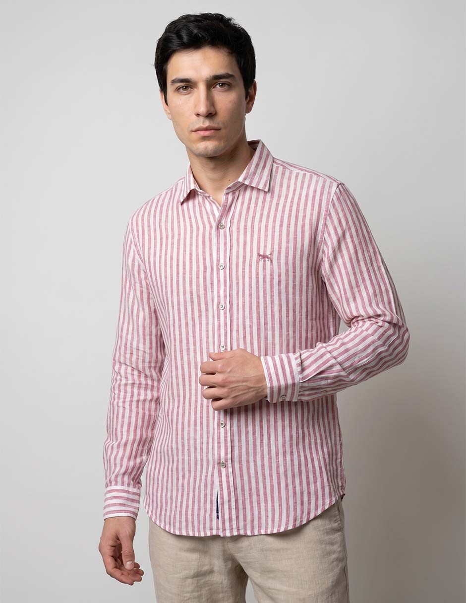 Camisa casual de algodón manga larga para hombre 1