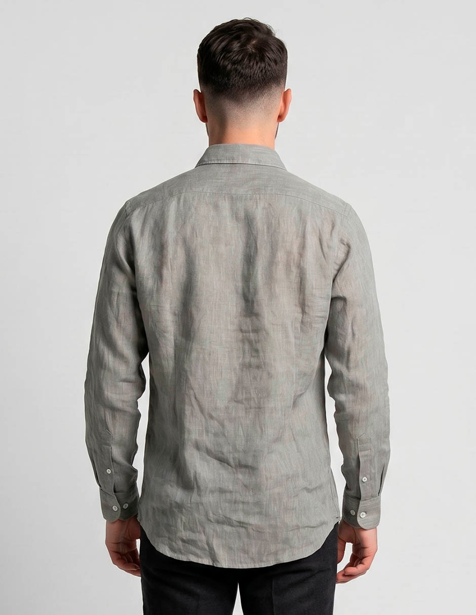 Camisa casual manga larga para hombre 2