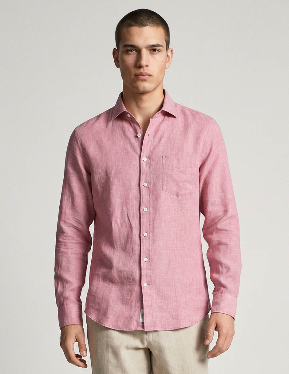 Camisa casual manga larga para hombre