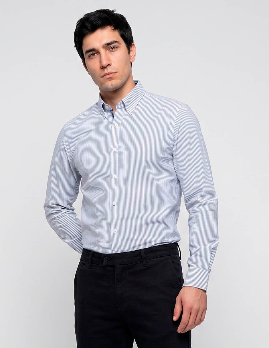 Camisa casual manga larga para hombre