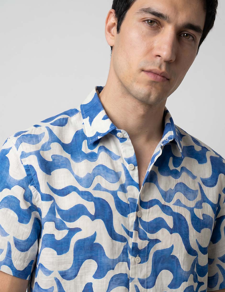 Camisa casual de algodón manga corta para hombre 3