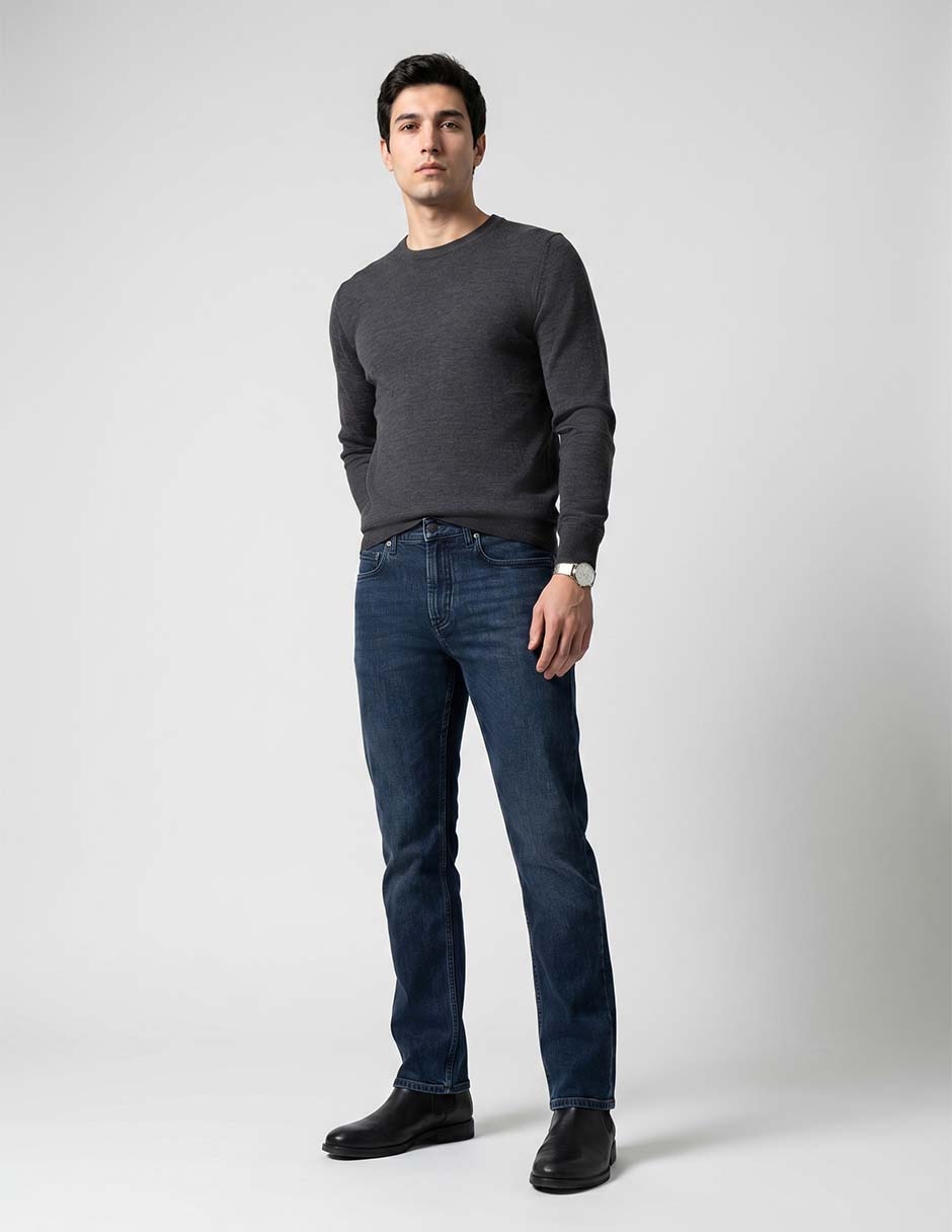 Jeans slim lavado obscuro para hombre 3