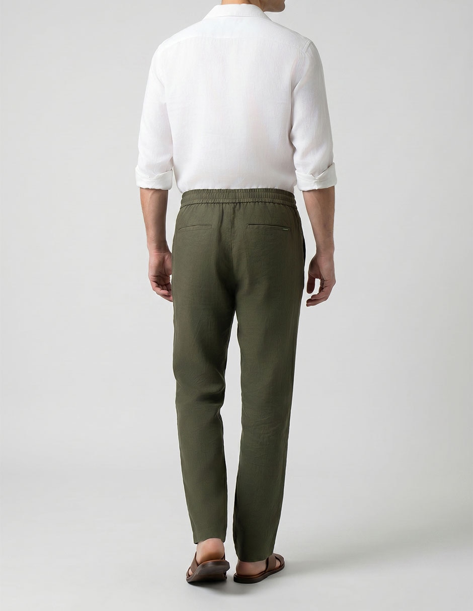 Pantalón business casual straight de algodón para hombre 2