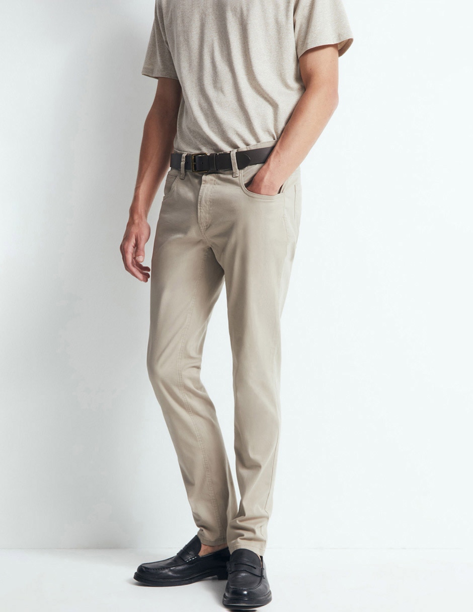 Pantalón straight de algodón para hombre 4