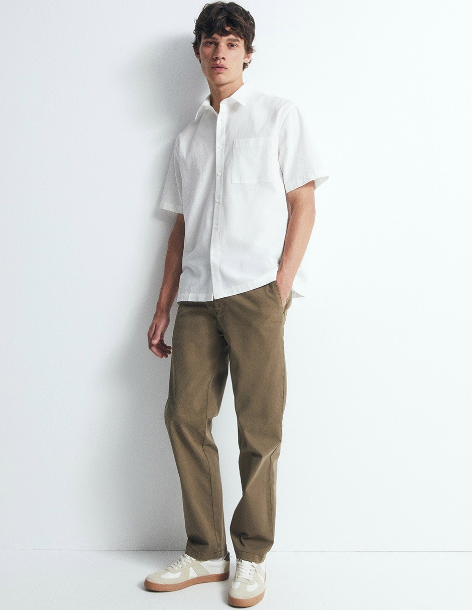 Camisa casual de algodón manga corta para hombre 1
