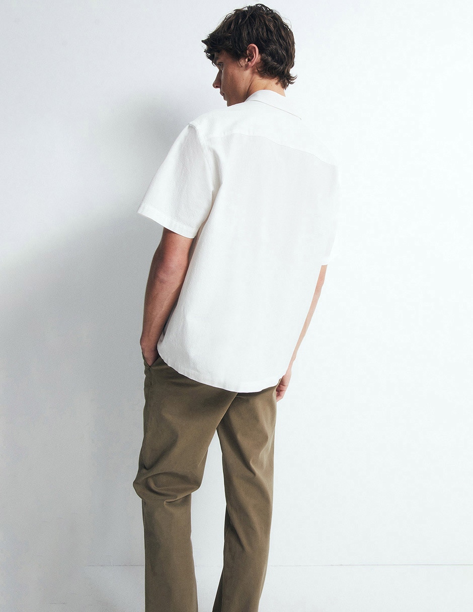 Camisa casual de algodón manga corta para hombre 4