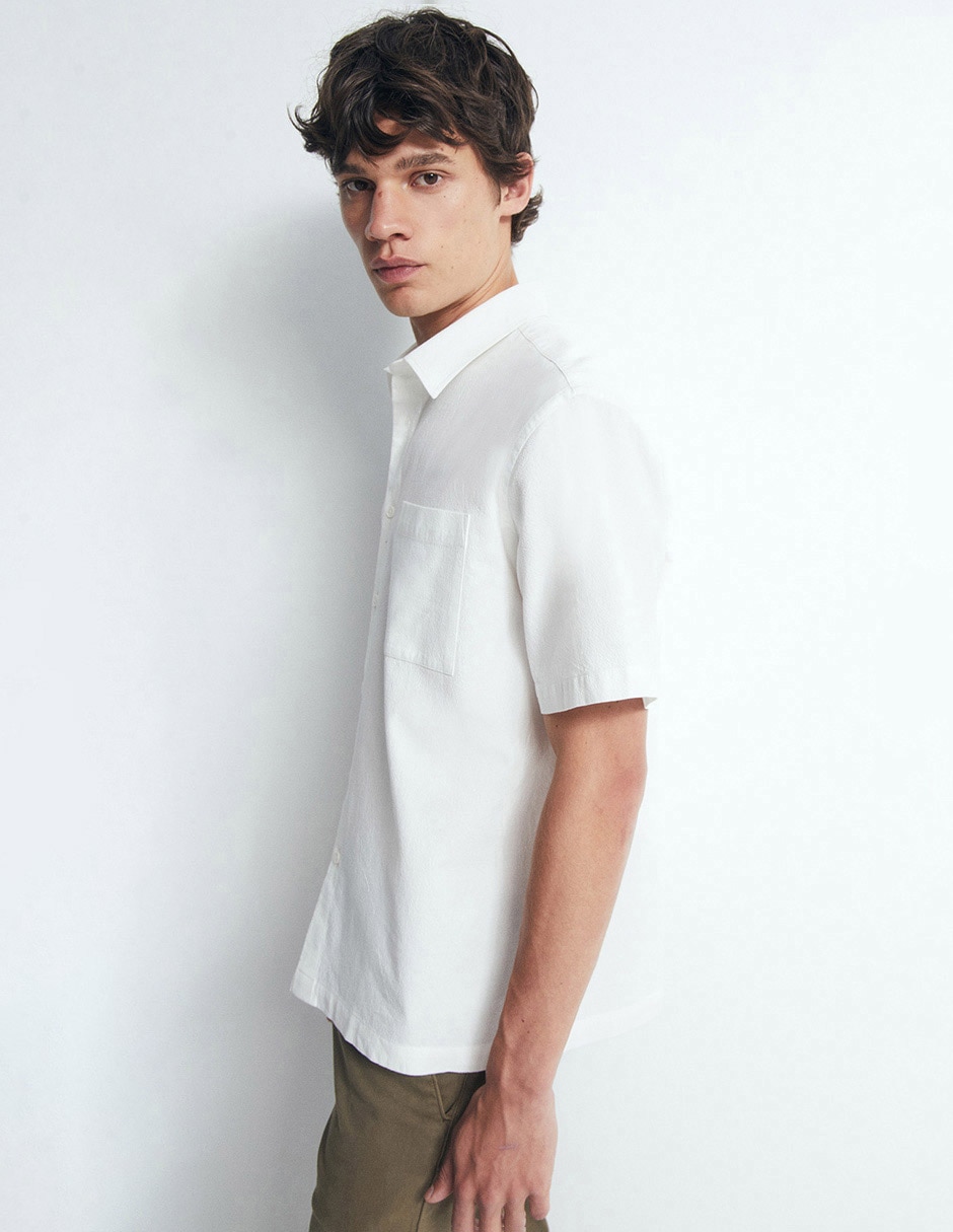 Camisa casual de algodón manga corta para hombre 3