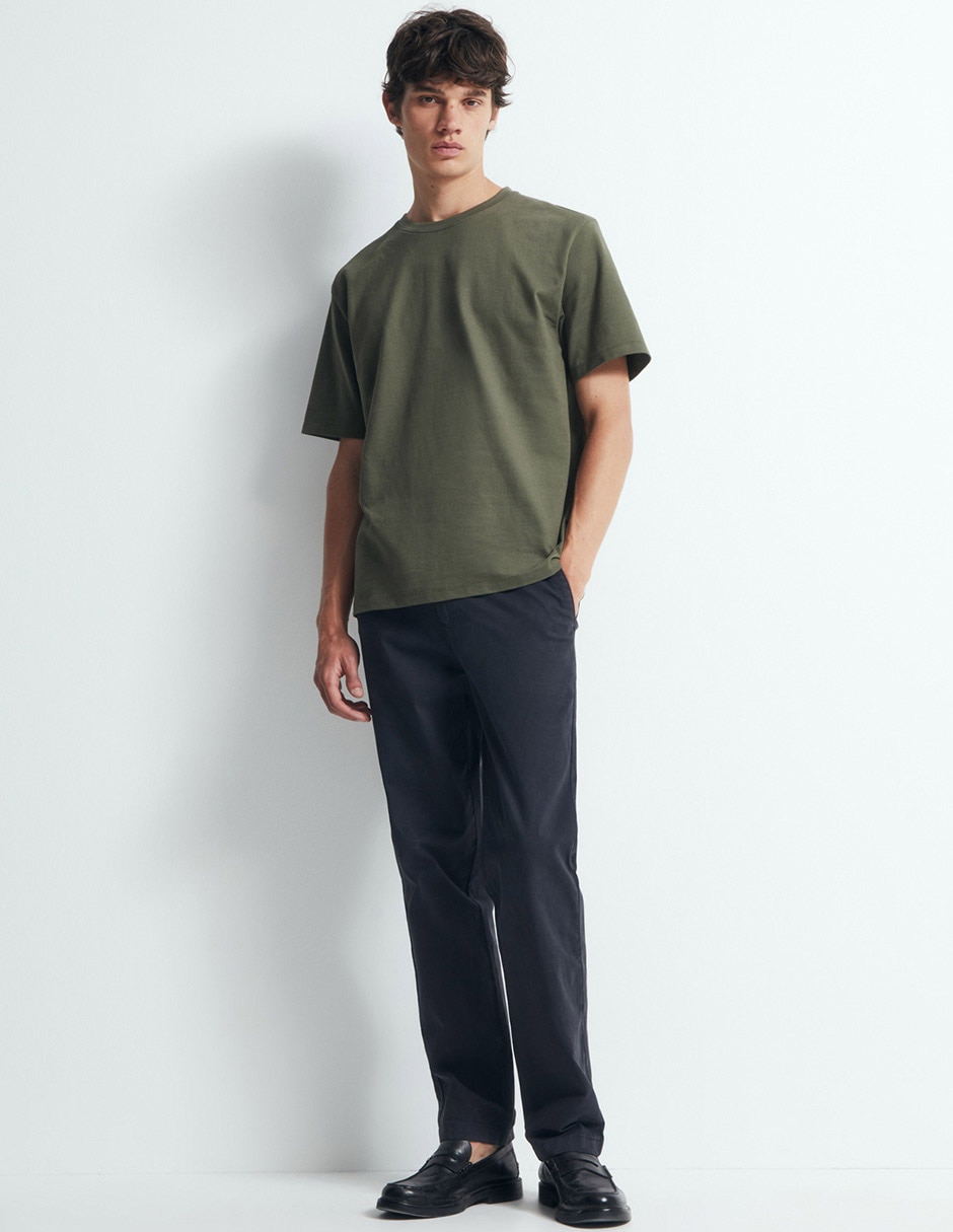 Pantalón casual straight de algodón para hombre