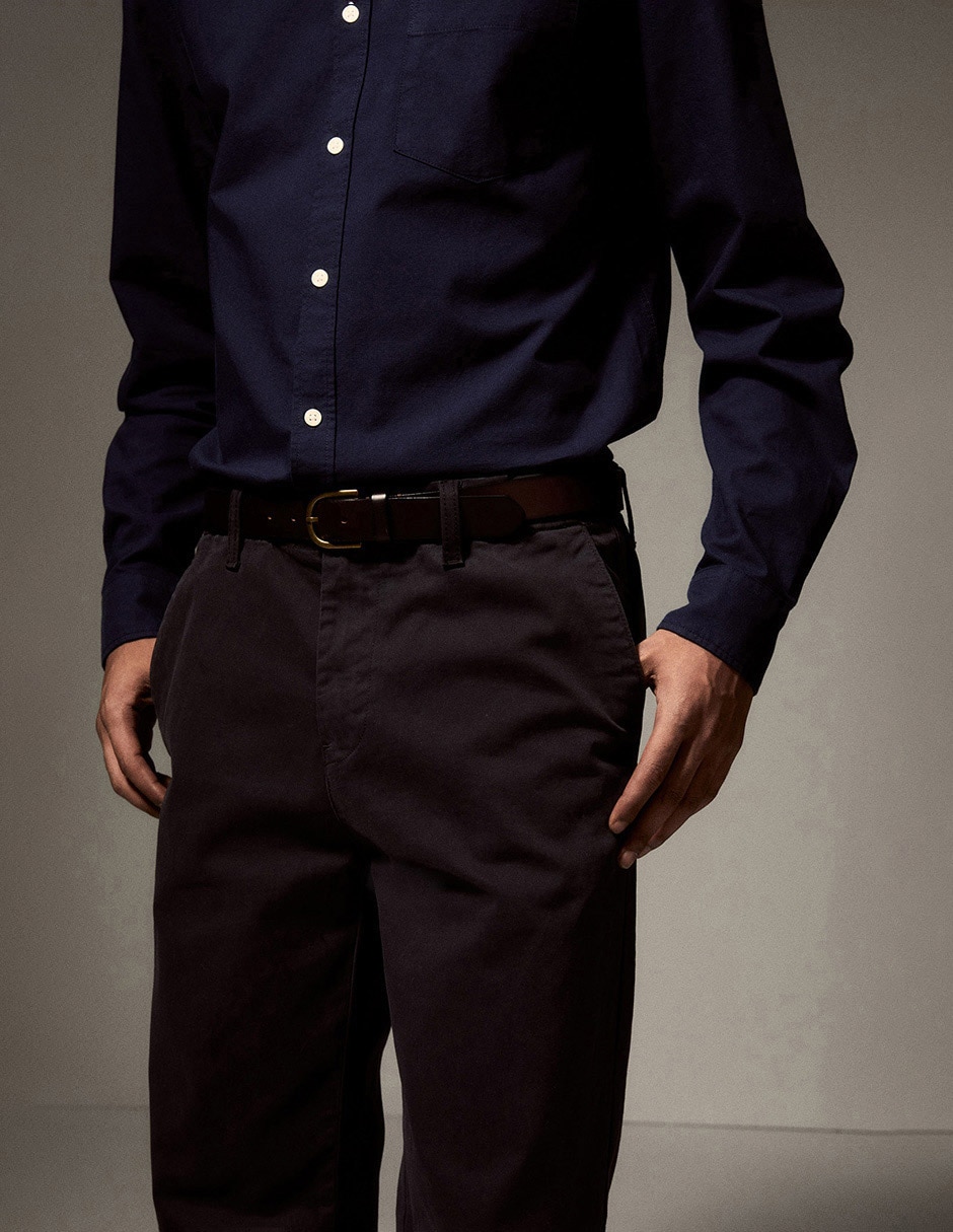 Pantalón casual straight de algodón para hombre 5