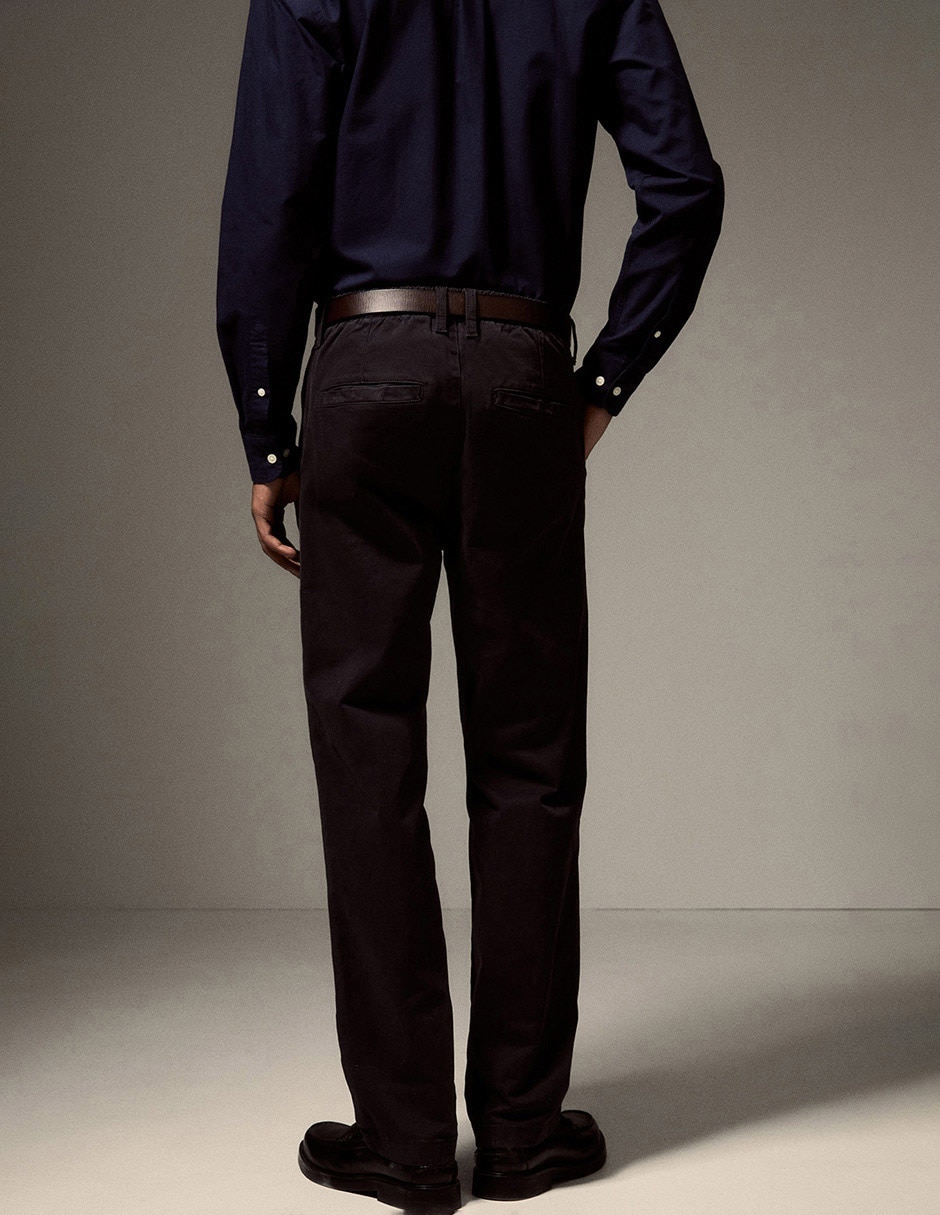 Pantalón casual straight de algodón para hombre 4