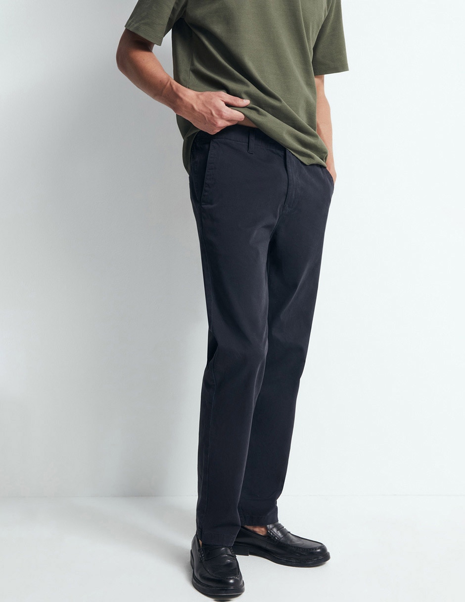 Pantalón casual straight de algodón para hombre 8