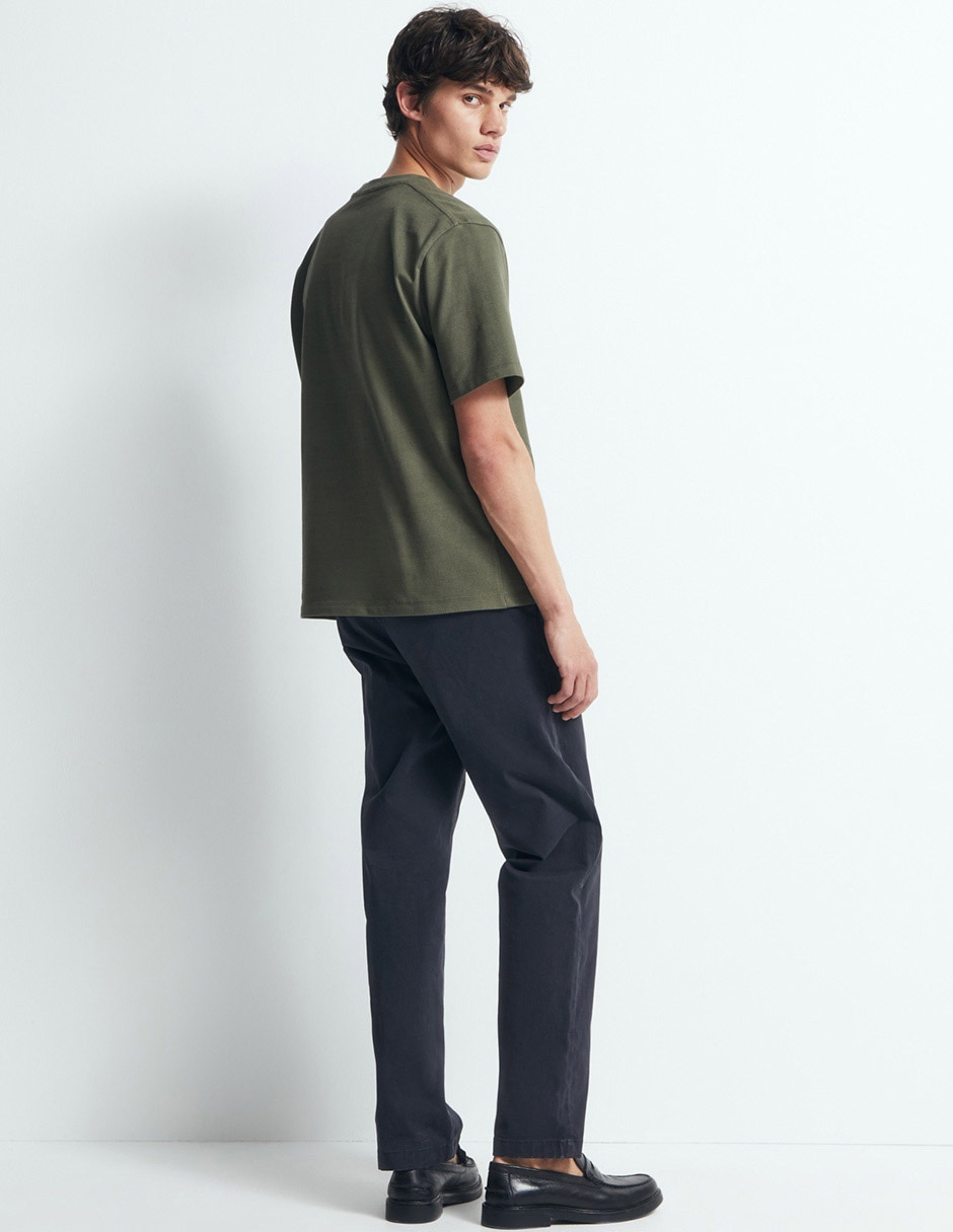 Pantalón casual straight de algodón para hombre 3