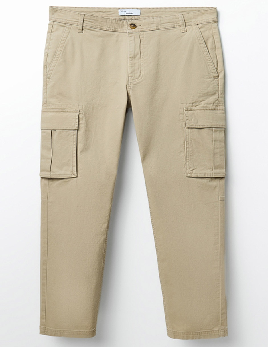 Pantalón casual cargo recto de algodón para hombre 3