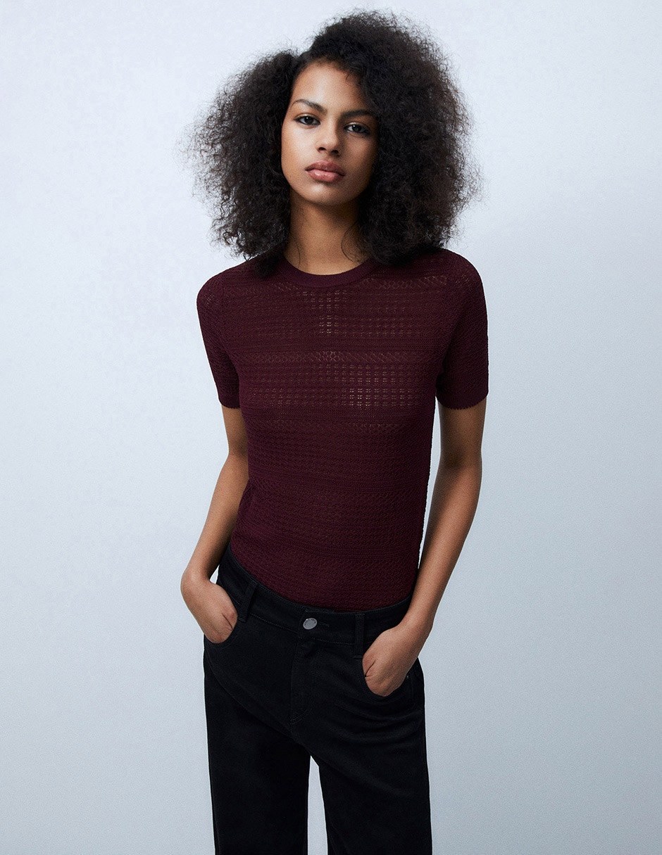 Suéter cuello redondo para mujer 1