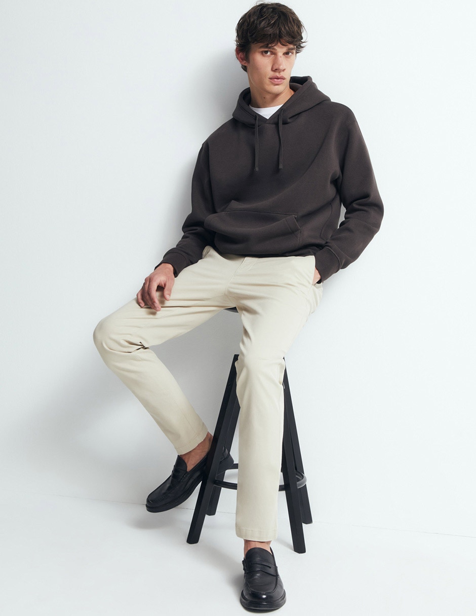 Pantalón casual straight de algodón para hombre
