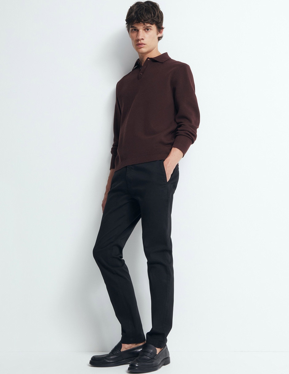 Pantalón casual straight de algodón para hombre 1