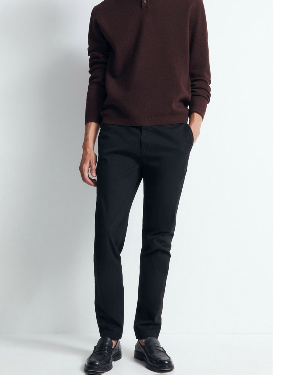 Pantalón casual straight de algodón para hombre 4
